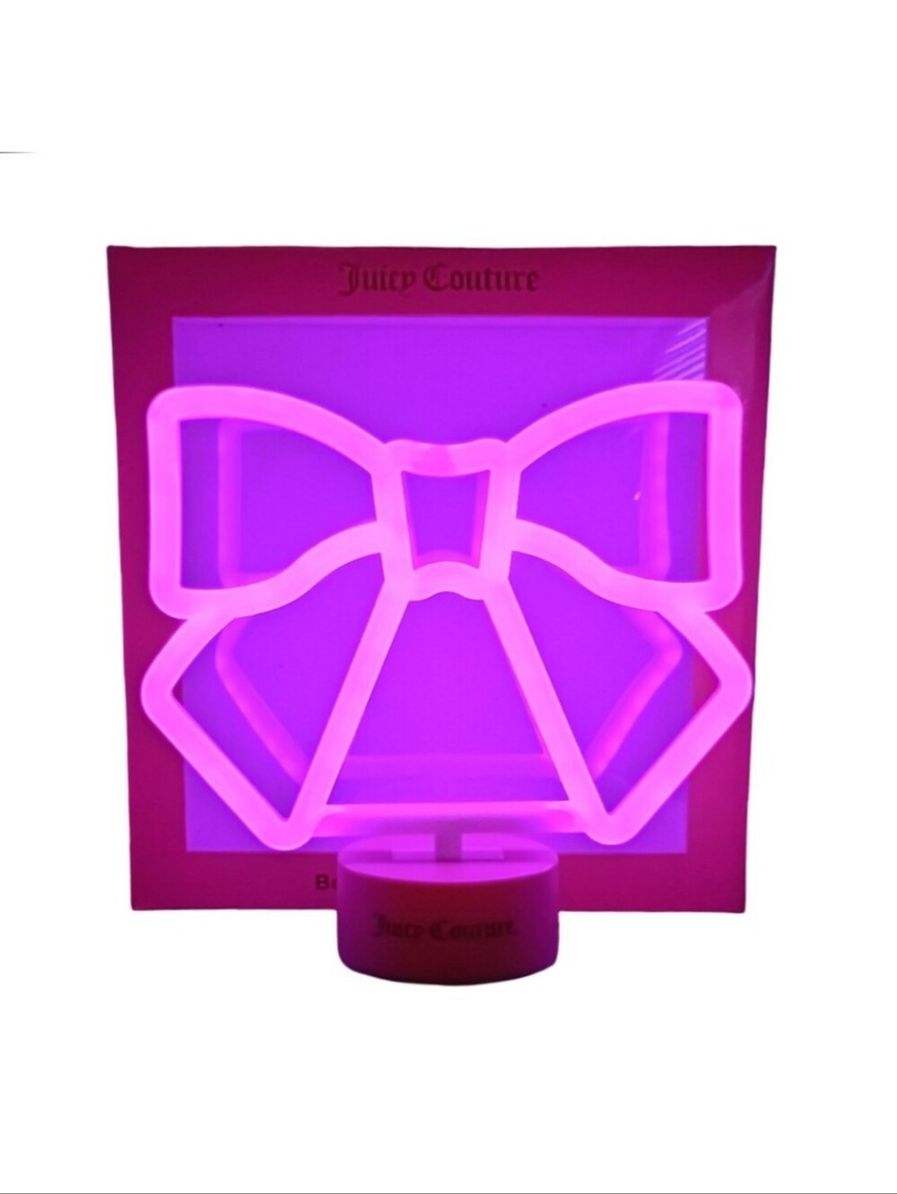 Juicy Couture Pink Bow Neon LED Light Lamp New in Box Tested Works